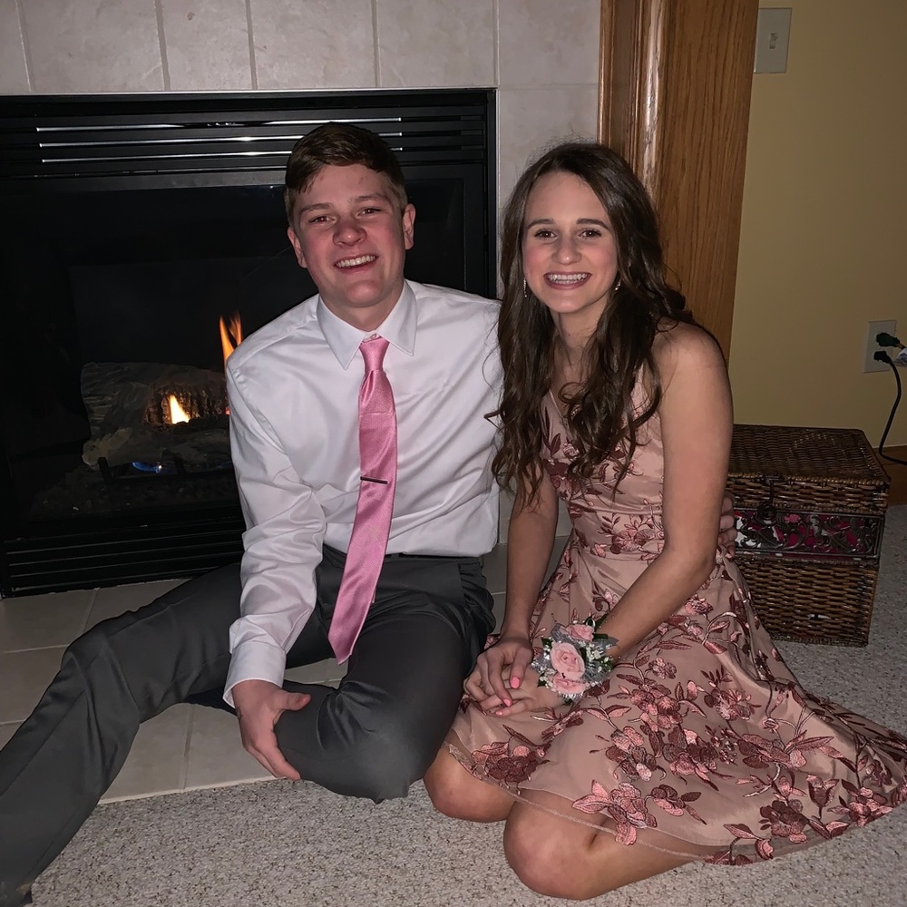 Pink floral dress